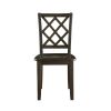 Classic Transitional 5pc Dining Set Dining Table and Four Side Chairs Set Charcoal Finish Lattice-Back Chairs Wooden Dining Furniture Set