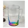Leading Ware 2.75 Quarts Water Pitcher with Lid, Oval Halo Design Unbreakable Plastic Pitcher, Drink Pitcher, Juice Pitcher with Spout BPA Free