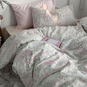 Garden Small Floral Cotton Bed 4-piece Summer Girly Bedding Set (Option: 180cm four piece set-Haruhi Letter flower cherry)