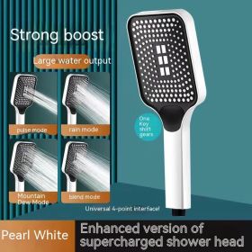 Shower Nozzle Shower Supercharged Super Water Heater (Option: Board Pearl White)