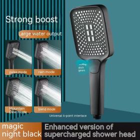 Shower Nozzle Shower Supercharged Super Water Heater (Option: Matte Black)