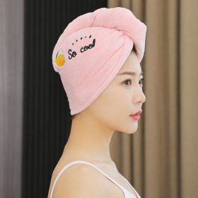 Female Strong Absorbent Quick-drying Towel Thick Coral Fleece Shower Cap (Option: Pink-25 × 65cm)