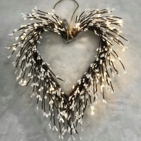 Artificial Love Garland 20 Heads With Lights Decoration (Option: Garland White-40x35cm)