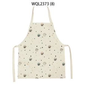 Anti-fouling Cartoon Apron Kitchen Printing Sleeveless Blouse (Option: WQL2373 8-68 55cm)
