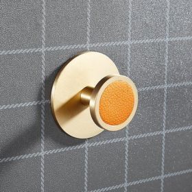 Brass Hat-and-coat Drilling Adhesive Hanging Storage Hook (Option: Round Orange Peel)
