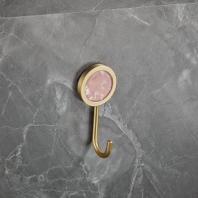 Brass Hat-and-coat Drilling Adhesive Hanging Storage Hook (Option: Pink Hook)