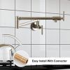 Pot Filler Faucet, Modern Brass Pot Filler Two-Attachment Wall Mount Folding Kitchen Pot Filler Swing Arm