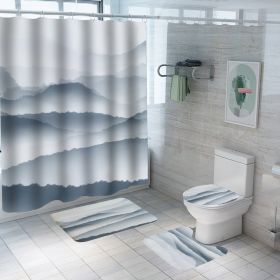 Digital Printing Polyester Bathroom Supplies Chinese Landscape Painting (Option: Yf106-150x180)
