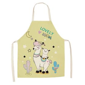 Cartoon Alpaca Cactus Cotton Linen Apron (Option: Style11-55x68cm)