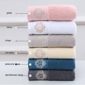 Cotton Thickened Absorbent Household Towels (Option: Khaki-34x74cm)